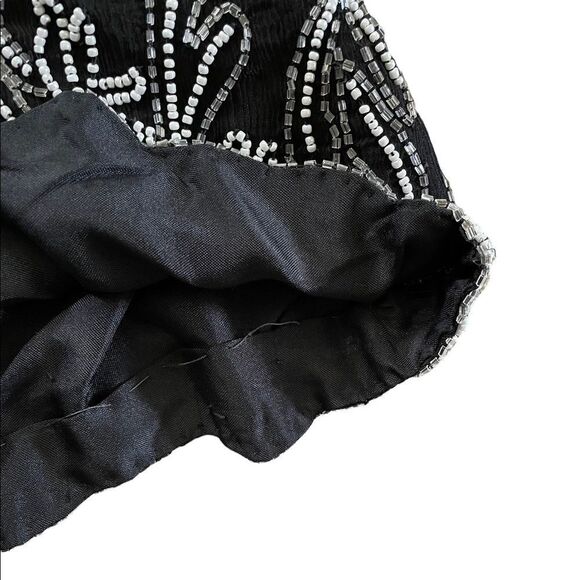 Vintage Stenay Beaded Formal Blouse Black with Clear and White Beads medium - Picture 4 of 5